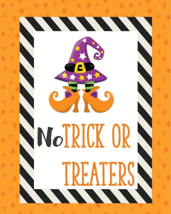 No trick or treaters sign