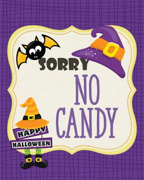 no candy sign