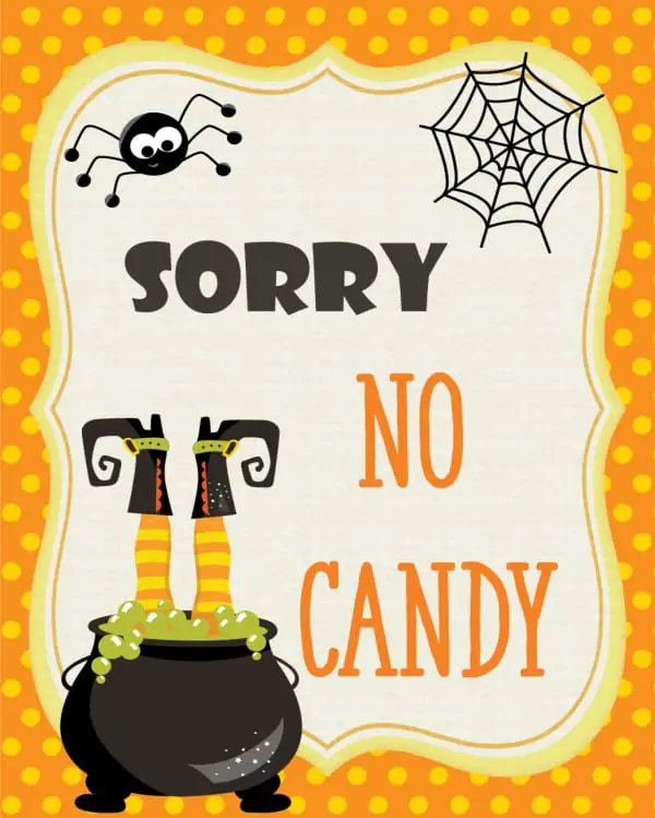 FREE No Trick or Treaters Sign | FREE No Candy Sign free-no-trick-or-treaters-sign-free-no-candy-sign