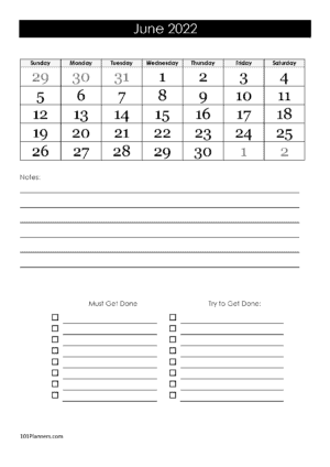 Calendar with Big Numbers