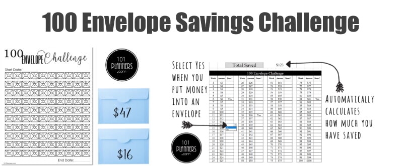 Printable 2000 Dollar Savings Challenge Tracker Save 2000 