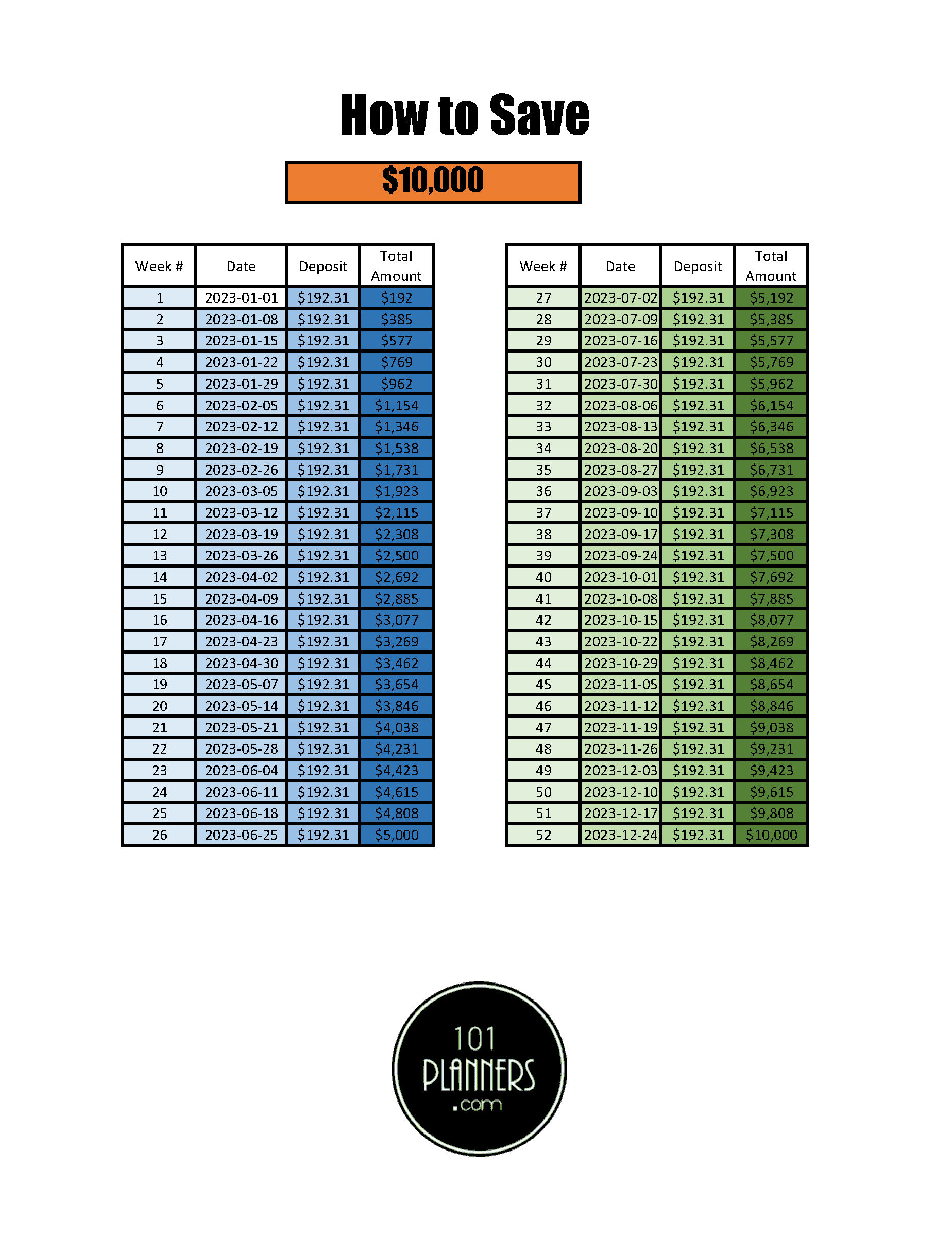 52 Week Money Challenge | Free Printables 52-week-money-challenge-free-printables