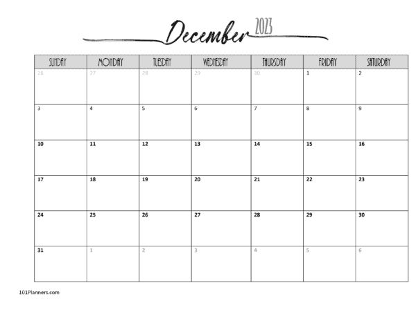 2023 Calendar December