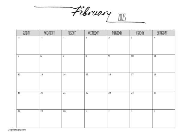 2023 Calendar February