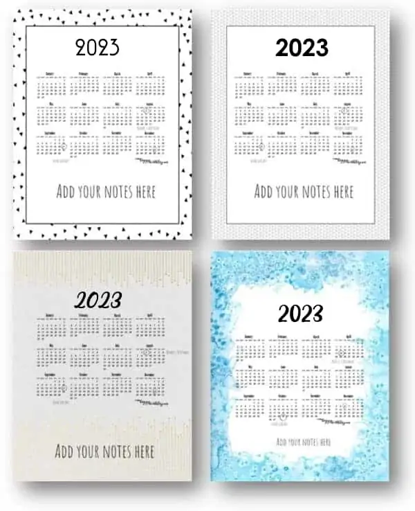yearly calendars