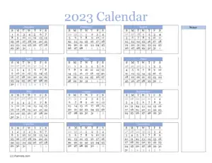 blank calendar 2023