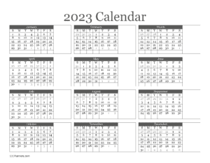 2023 yearly calendar