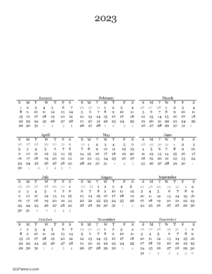 2023 year calendar