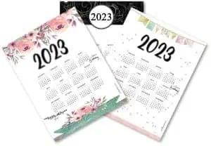 Yearly calendars 2023