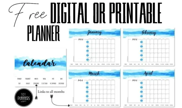 year planner from January to Decemner printable or digital