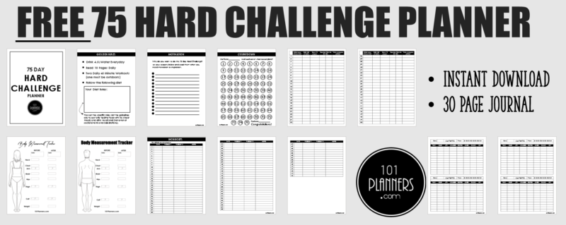 75 Hard Challenge Rules & PDF Planner | How to Do It! for Free 75 Day Hard Challenge Printable