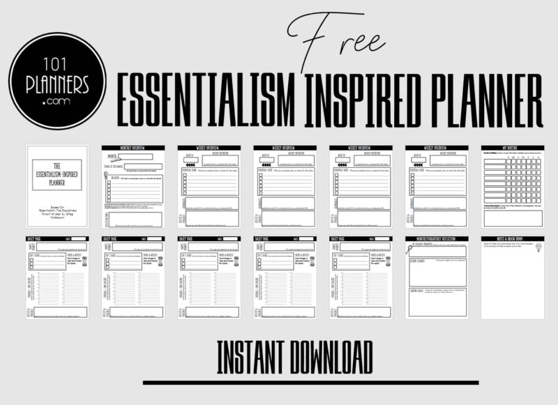 essentialism planner