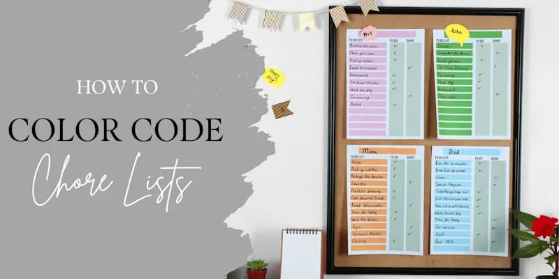 how to color code your chore list
