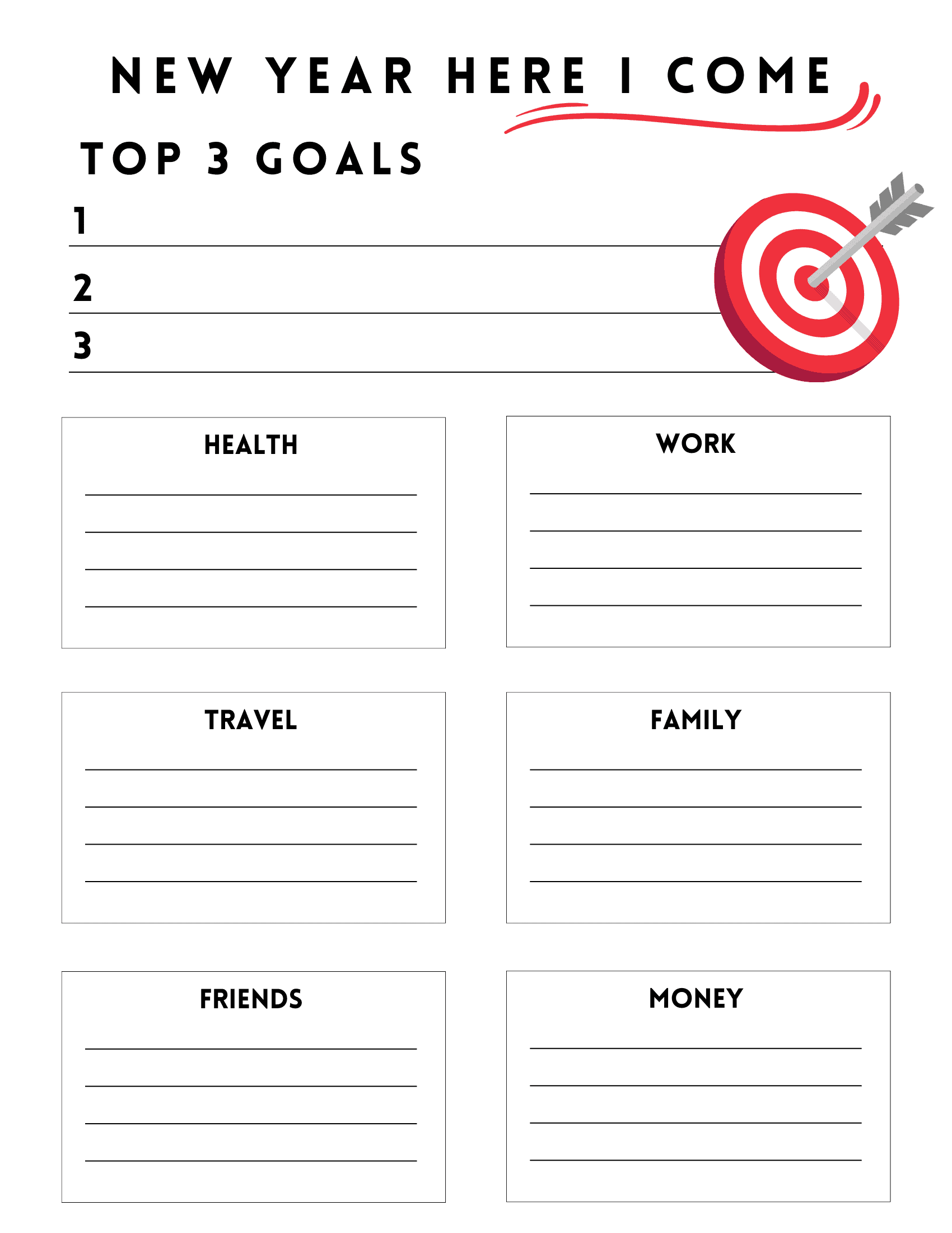 free new year's resolution template