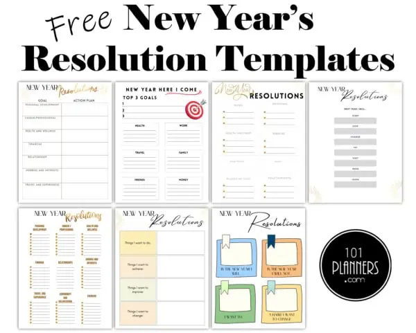 New year's resolution template