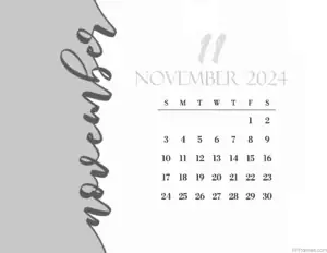 Pretty calendar with one side white and one side grey