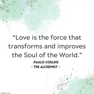 Love is the force that transforms and improves the Soul of the World.