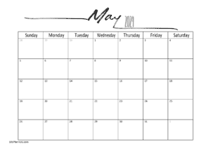 May 2024 blank calendar