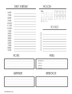 May Daily Planner - (Black and White)