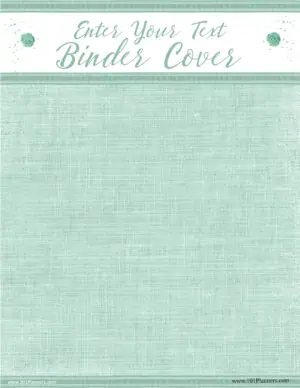 Teal binder cover