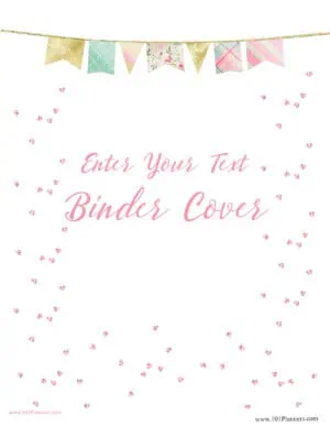 binder cover with pink banner