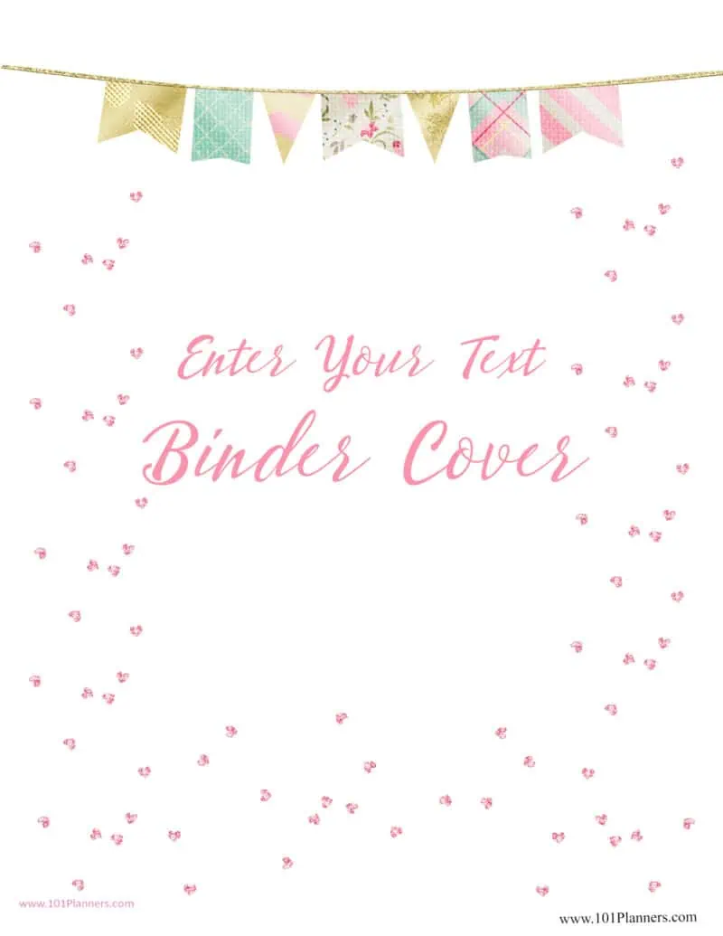 binder cover with pink banner