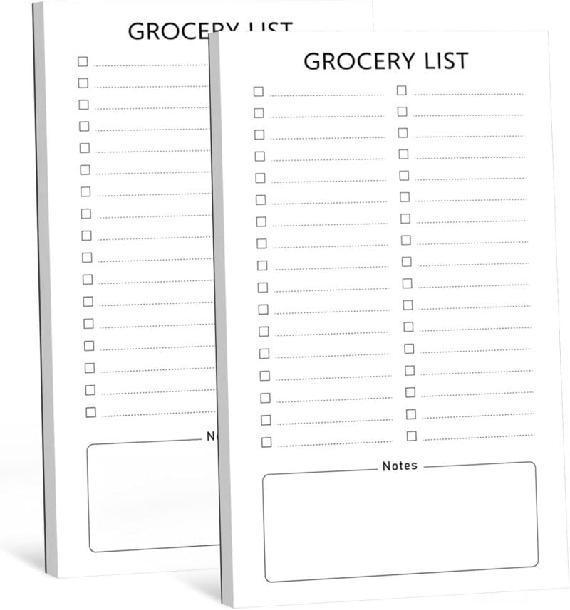 Grocery List Magnet Pad for Fridge, 2 Pack Magnetic Notepads