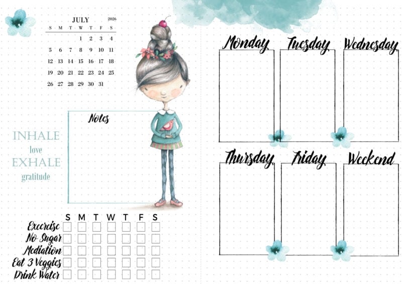 Artisitic double spread to print on US letter to create half letter size