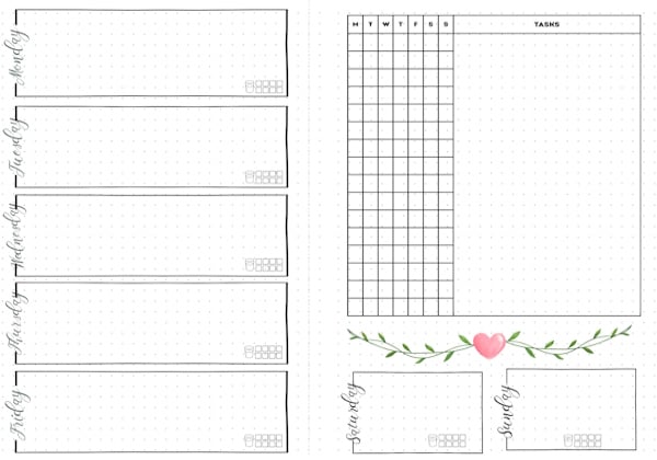 Weekly spread - Allastair Method