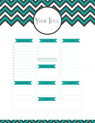 Chevron design with planner widgets